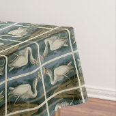 素晴らしアメリカのオードボンの鳥から来た白いヘロン テーブルクロス (インサイチュ)