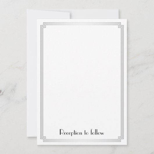 素晴らしアールデコ銀結婚式招待状 招待状 (裏面)