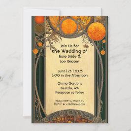 素晴らしアールヌーボー結婚式招待状 招待状