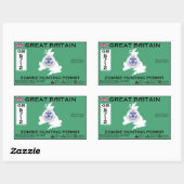 素晴らしイギリスゾンビ狩り許可 長方形シール (シート)