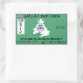素晴らしイギリスゾンビ狩り許可 長方形シール (バッグ)