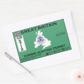 素晴らしイギリスゾンビ狩り許可 長方形シール (封筒)
