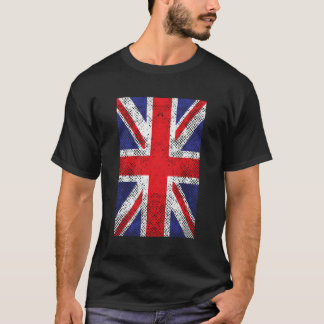 素晴らしイギリスヴィンテージユニオンジャ動揺してック国旗U Tシャツ