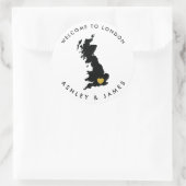 素晴らしイギリス結婚のウェルカムステッカー(英国) ラウンドシール (バッグ)