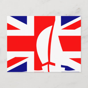 素晴らしイギリス英国国旗の帆船航海の ポストカード