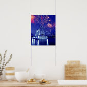 素晴らしイギリス、ロンドン。タワーに花火 ポスター (キッチン)