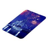 素晴らしイギリス、ロンドン。タワーに花火 マグネット (左側)