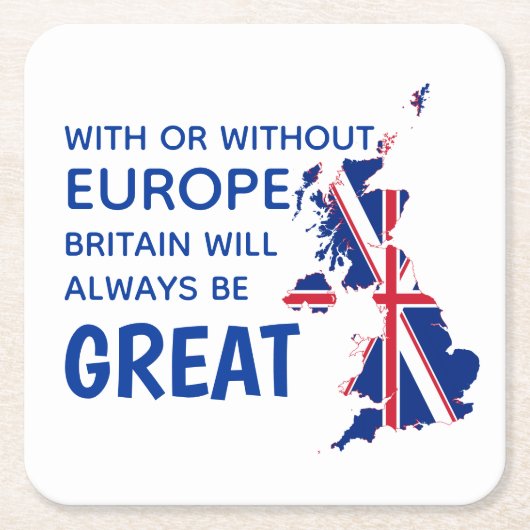 素晴らしイギリスBREXIT EUROPE スクエアペーパーコースター (正面)