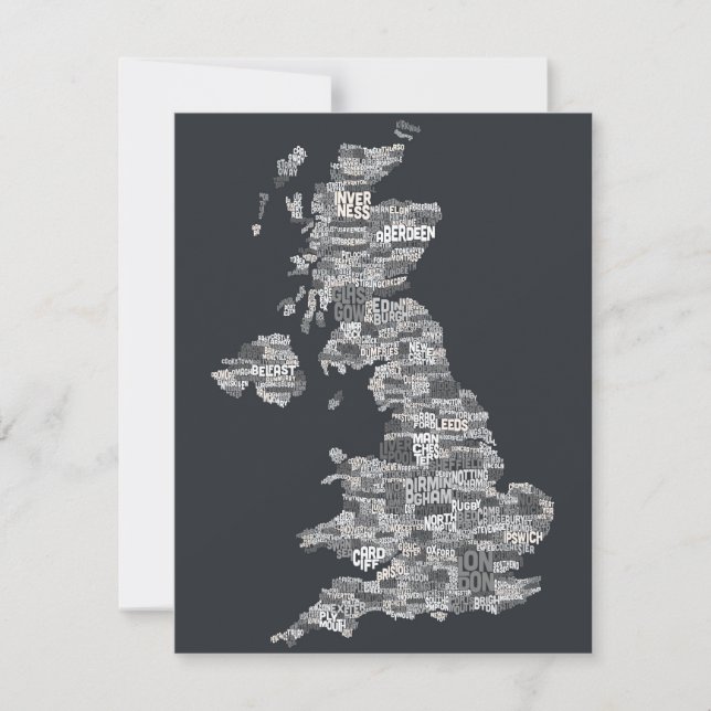 素晴らしイギリスUKシティ文字の地図 (正面)