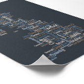 素晴らしイギリスUKシティ文字の地図 ポスター (角)