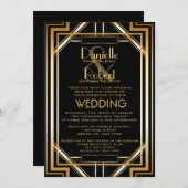 素晴らしインスパイアアールデコ結婚式招待状 招待状 (正面/裏面)