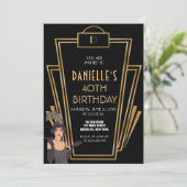 素晴らしインスパイアアールデコ誕生日パーティーへの招待 招待状 (スタンド正面)