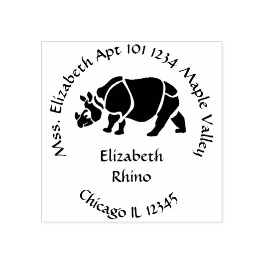 素晴らしインディアンユニコーンRhinoの名前アドレス ラバースタンプ (インプリント)