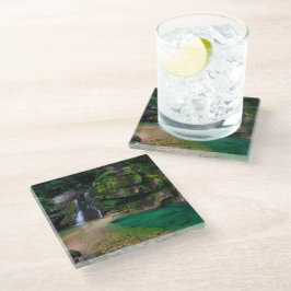 素晴らしウォーターフォールVirje，スロベニアのポスター ガラスコースター