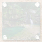 素晴らしウォーターフォールVirje，スロベニアのポスター ガラスコースター (裏面)