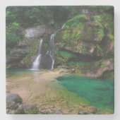 素晴らしウォーターフォールVirje，スロベニアのポスター ストーンコースター (正面)