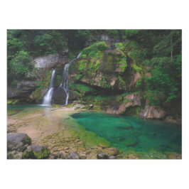 素晴らしウォーターフォールVirje，スロベニアのポスター テーブルクロス