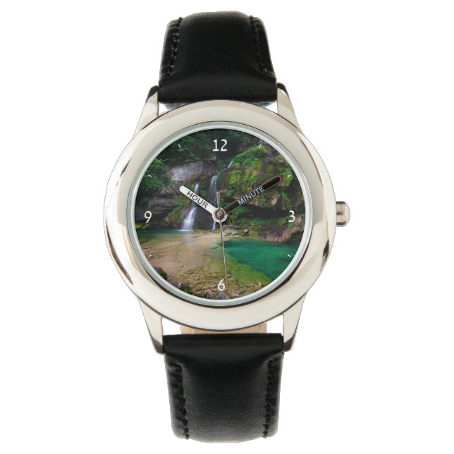 素晴らしウォーターフォールVirje，スロベニアのポスター 腕時計 (正面)