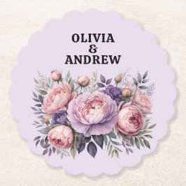 素晴らしエレガントフローラソフトパステルカラー ペーパーコースター