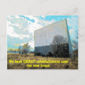 素晴らしエンターテイメント近く – 住所おもしろいの変更 案内ポストカード (正面)