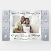 素晴らしカスタム写真と結婚のウェルカムバナー 横断幕 (横)