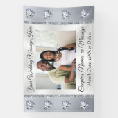 素晴らしカスタム写真と結婚のウェルカムバナー 横断幕 (縦)