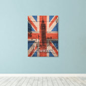 素晴らしカッコいいトレンディー古グランジい木材フラグ キャンバスプリント (インサイチュ (ウッドフロア))