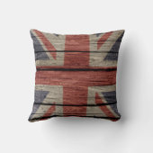 素晴らしカッコいいトレンディー古グランジい木材フラグ クッション (裏面)