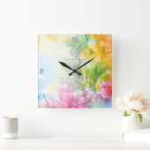 素晴らしカッコいいトレンディー引用文保「Calm and Dream Big」 スクエア壁時計 (ホーム)