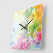 素晴らしカッコいいトレンディー引用文保「Calm and Dream Big」 スクエア壁時計 (傾斜)