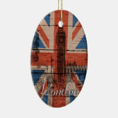 素晴らしカッコいいトレンディー旧グランジ木英国国旗 セラミックオーナメント (右)