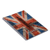 素晴らしカッコいいトレンディー旧グランジ木英国国旗 ノートブック (右側)