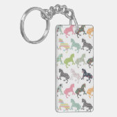 素晴らしカッコいいトレンディー馬のパターン、ヴィンテージフローラ キーホルダー (正面左)