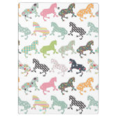 素晴らしカッコいいトレンディー馬のパターン、ヴィンテージフローラ クリップボード (裏面)