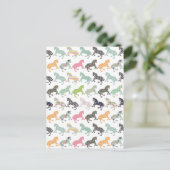 素晴らしカッコいいトレンディー馬のパターン、ヴィンテージフローラ ポストカード (スタンド正面)