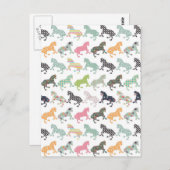 素晴らしカッコいいトレンディー馬のパターン、ヴィンテージフローラ ポストカード (正面/裏面)
