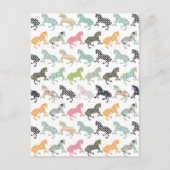 素晴らしカッコいいトレンディー馬のパターン、ヴィンテージフローラ ポストカード (正面)