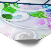 素晴らしカッコいいブルーサーキュラーピアノ調光効果 ポスター (角)