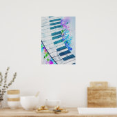 素晴らしカッコいいブルーサーキュラーピアノ調光効果 ポスター (キッチン)