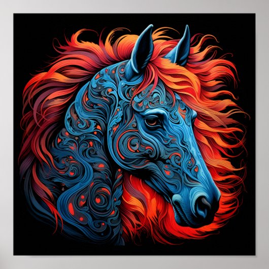 素晴らしカラフルアラビア馬のポスター ポスター (正面)