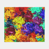 素晴らしカラフル抽象芸術 フリースブランケット (正面(横))