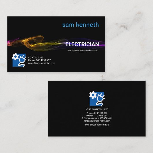 素晴らしカラフル稲妻スト電気技師 名刺 (正面/裏面)