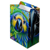 素晴らしカラフル絵を描（ばちゃばちゃ）跳ねる ミディアムペーパーバッグ (裏面アングル)