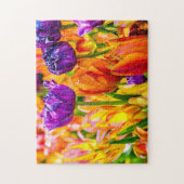 素晴らしカラフル魅力的唇花 ジグソーパズル (縦)