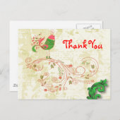 素晴らしガーリーカッコいいレトロフローラファッション ポストカード (正面/裏面)