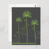 素晴らしガーリーカッコいいレトロフローラファッション ポストカード (正面/裏面)