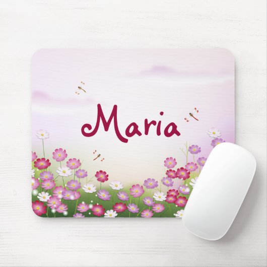 素晴らしガーリーカッコいいレトロフローラファッション マウスパッド (マウス)