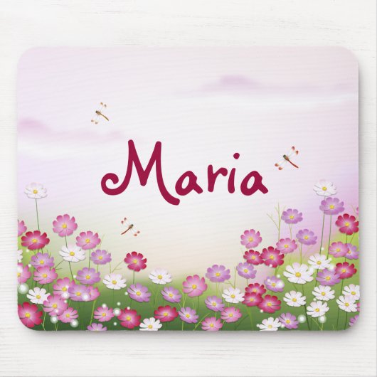 素晴らしガーリーカッコいいレトロフローラファッション マウスパッド (正面)