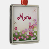 素晴らしガーリーカッコいいレトロフローラファッション メタルオーナメント (右)