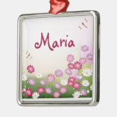 素晴らしガーリーカッコいいレトロフローラファッション メタルオーナメント (左)